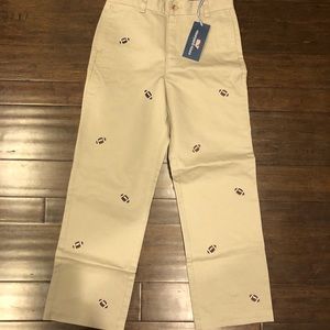 NWT Vineyard Vines boys football khakis. Sz 10